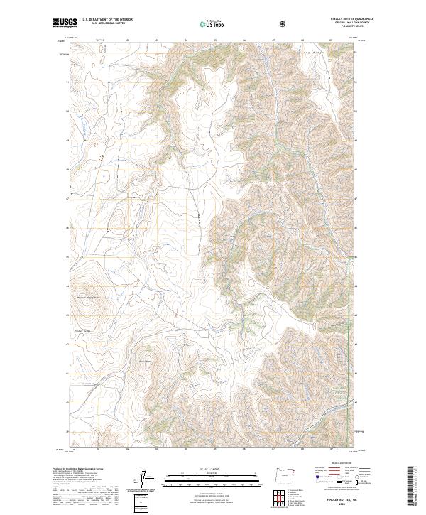 Findley Buttes topographic map thumbnail