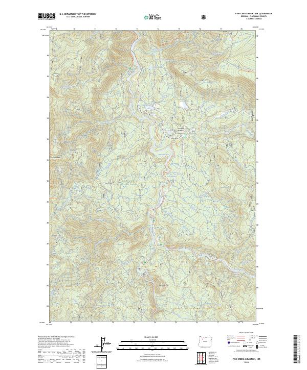 Fish Creek Mountain topographic map thumbnail