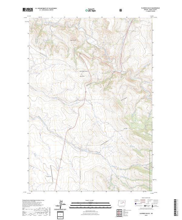 Flowers Gulch topographic map thumbnail