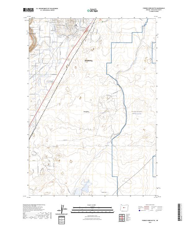 Forked Horn Butte topographic map thumbnail