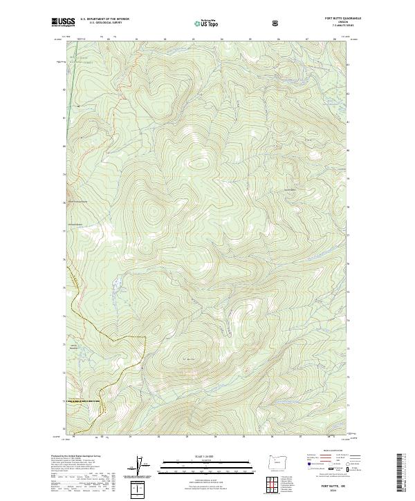 Fort Butte topographic map thumbnail