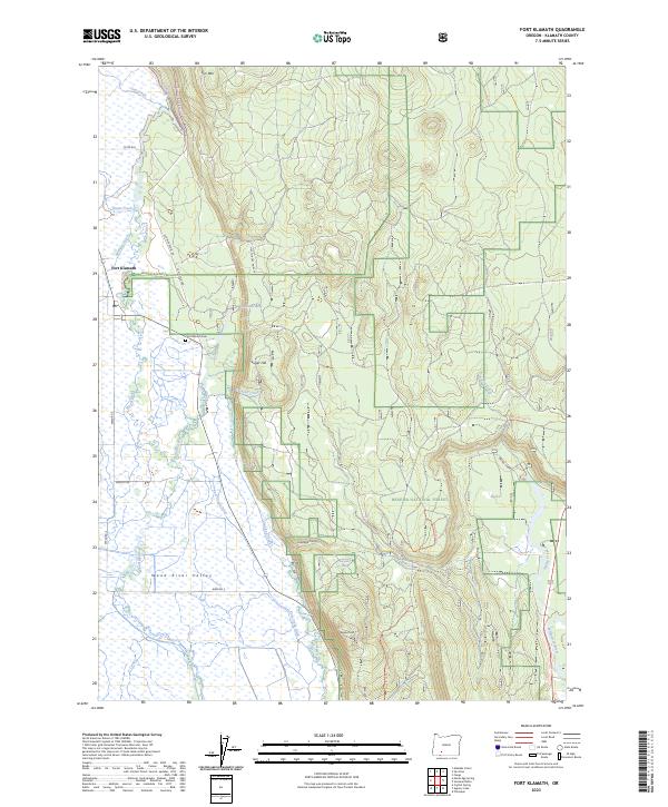 Fort Klamath topographic map thumbnail