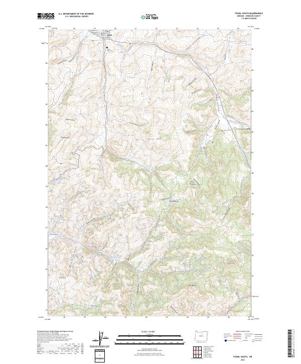 Fossil South topographic map thumbnail