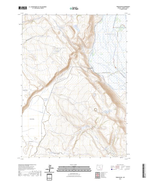 Frenchglen topographic map thumbnail