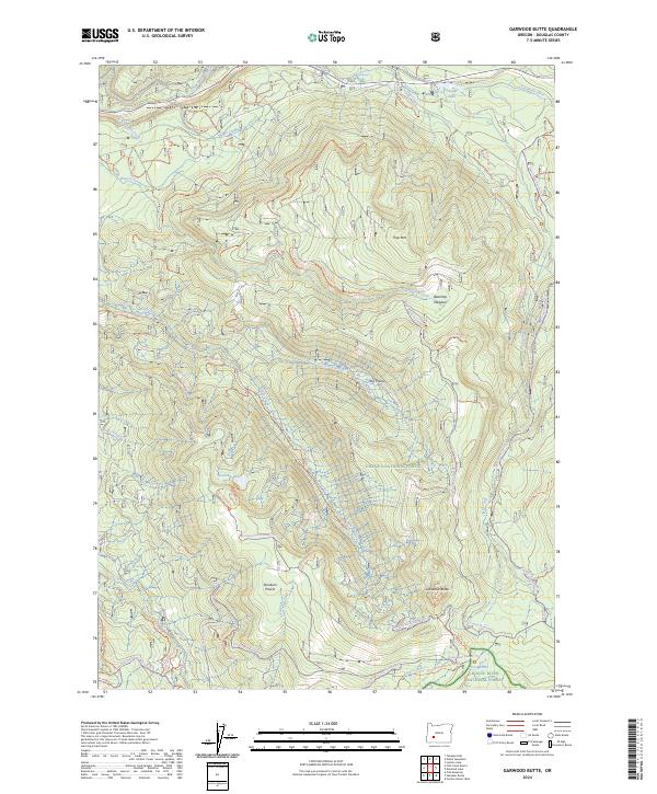 Garwood Butte topographic map thumbnail