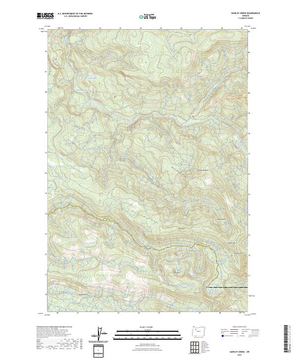 Gawley Creek topographic map thumbnail