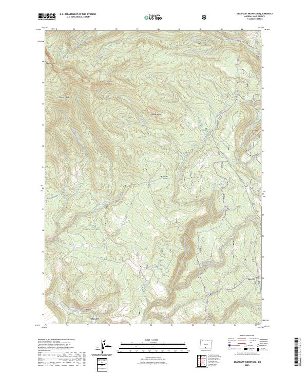 Gearhart Mountain topographic map thumbnail