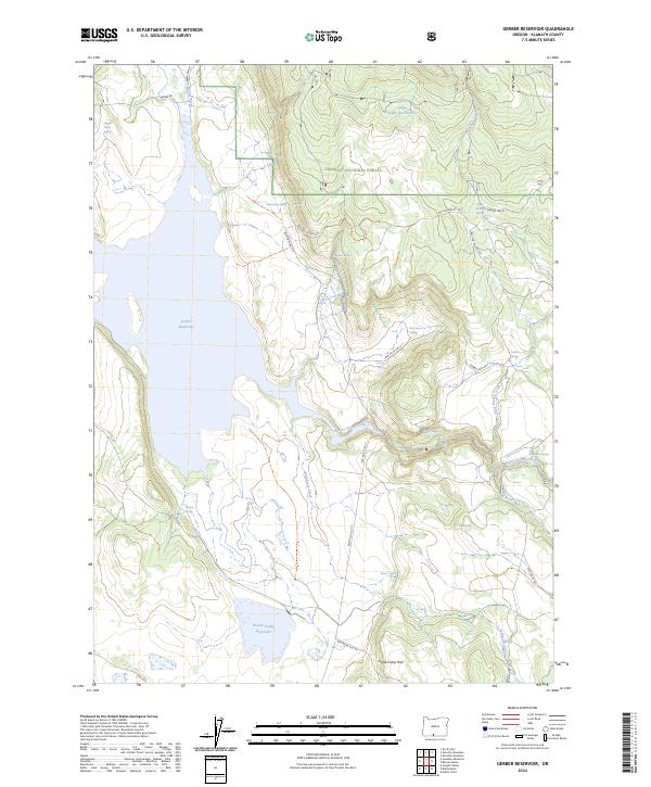Gerber Reservoir topographic map thumbnail