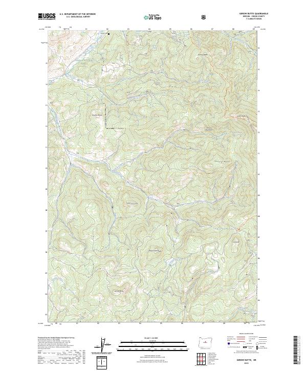 Gerow Butte topographic map thumbnail