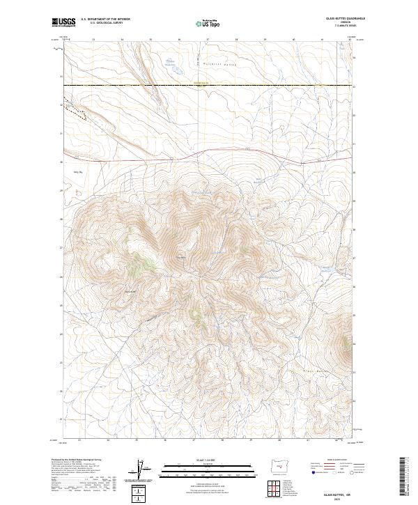 Glass Buttes topographic map thumbnail