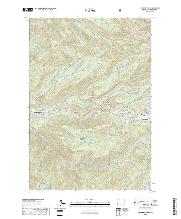 Government Camp topographic map thumbnail