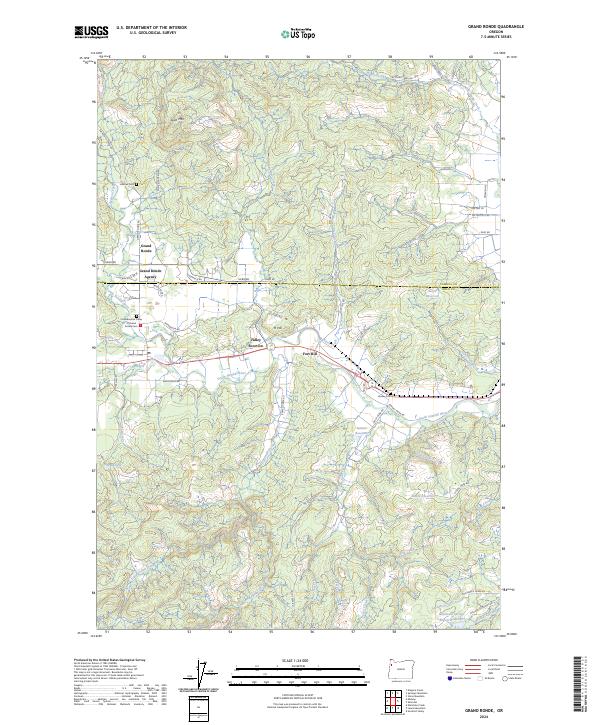 Grand Ronde topographic map thumbnail