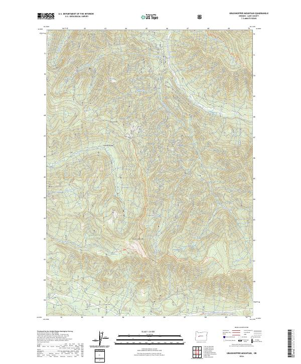 Grasshopper Mountain topographic map thumbnail