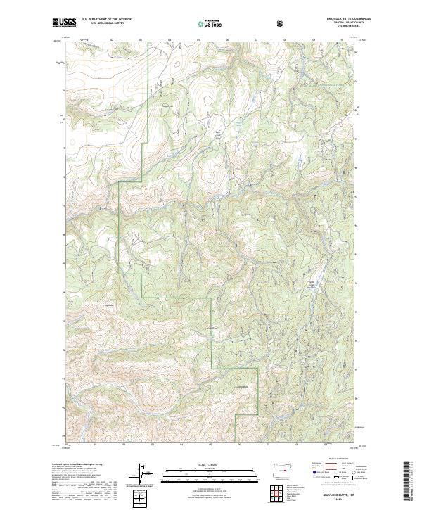 Graylock Butte topographic map thumbnail