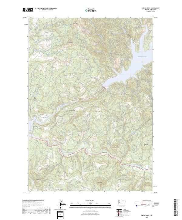 Green Peter topographic map thumbnail