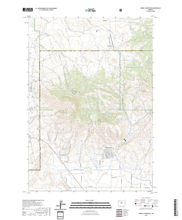 Grizzly Mountain topographic map thumbnail