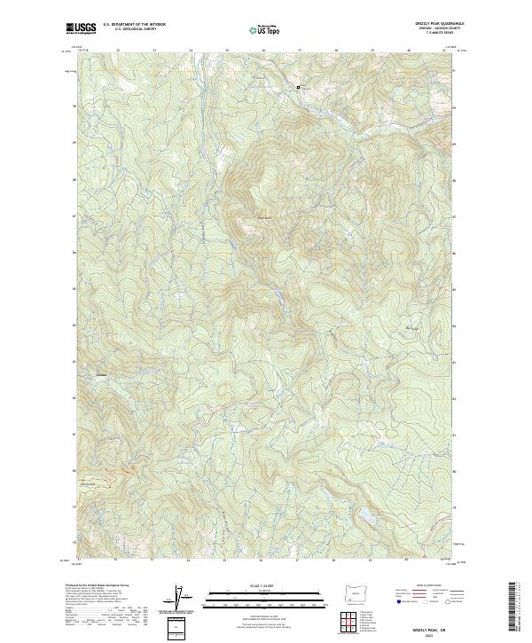 Grizzly Peak topographic map thumbnail