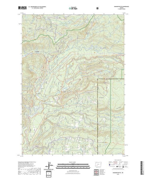 Hamaker Butte topographic map thumbnail