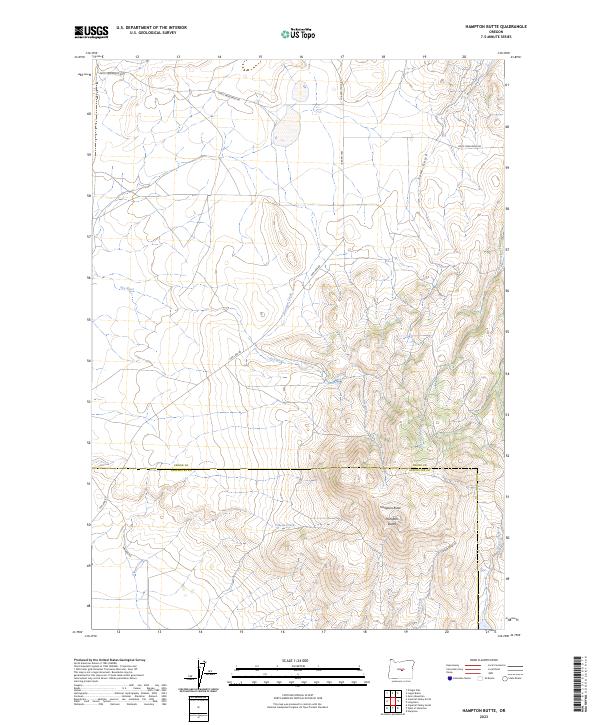 Hampton Butte topographic map thumbnail
