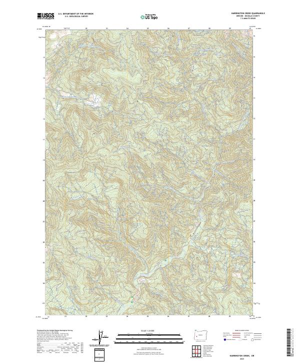 Harrington Creek topographic map thumbnail