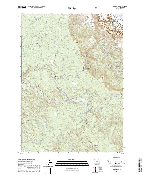 Harvey Creek topographic map thumbnail