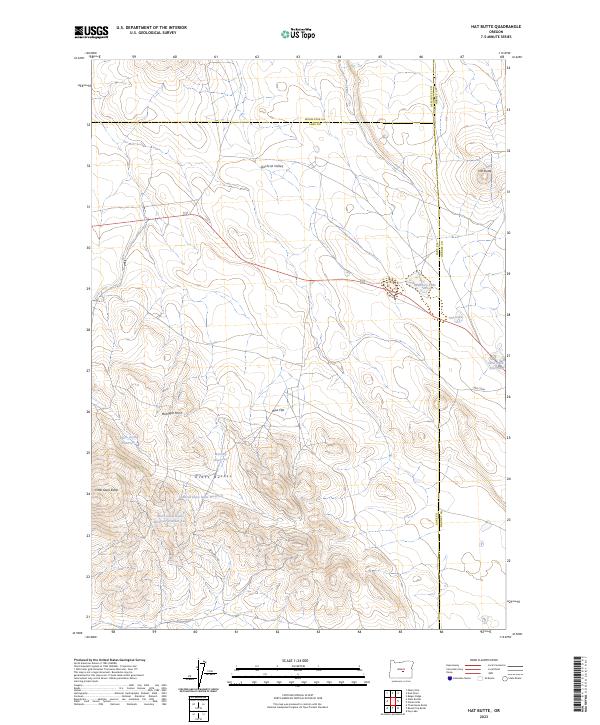 Hat Butte topographic map thumbnail