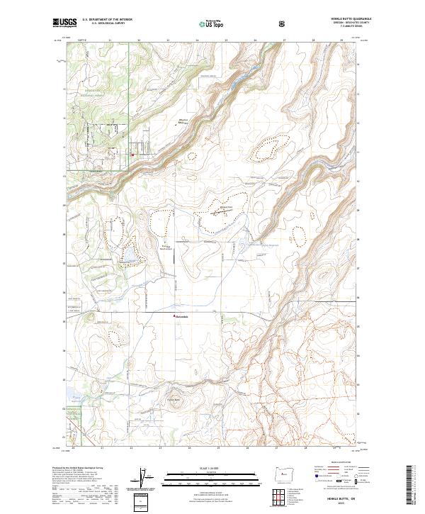 Henkle Butte 2023 topographic map thumbnail
