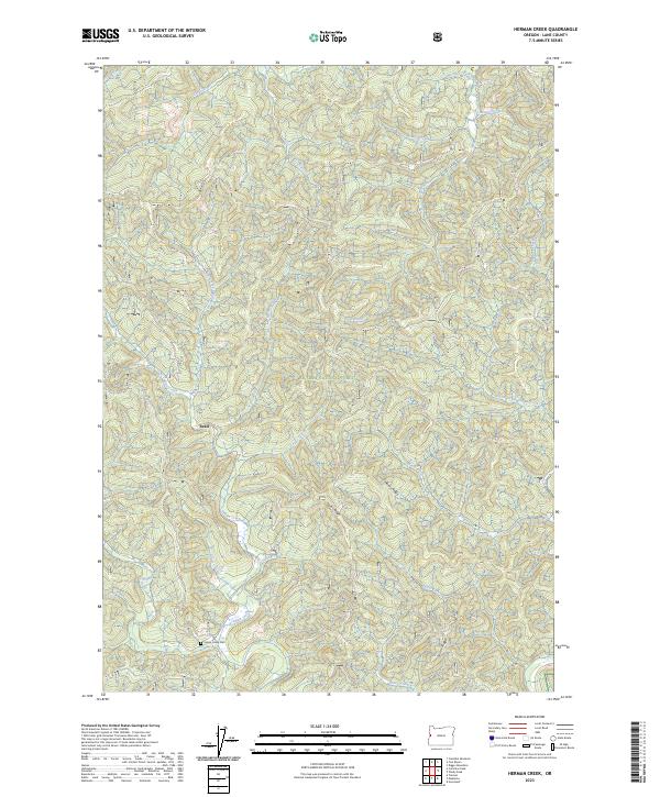 Herman Creek topographic map thumbnail
