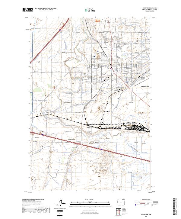 Hermiston topographic map thumbnail