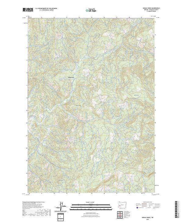 Hinkle Creek topographic map thumbnail