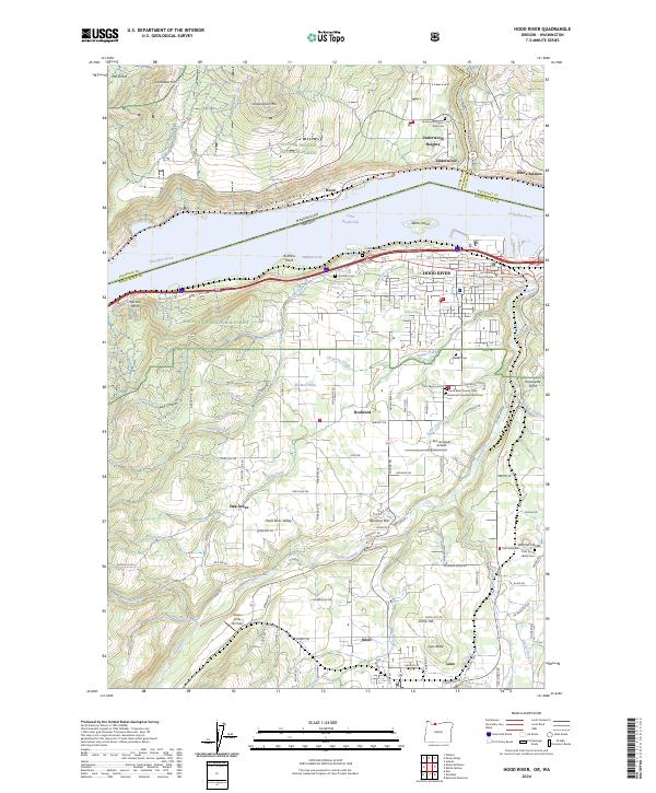 Hood River topographic map thumbnail