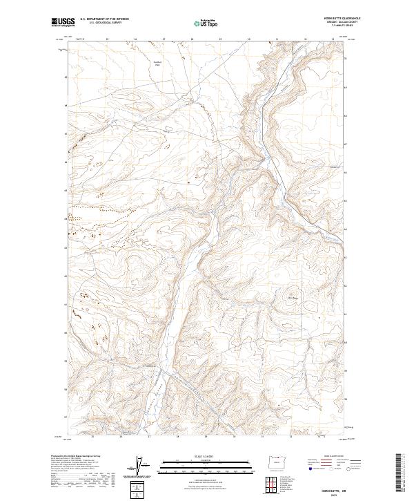 Horn Butte topographic map thumbnail