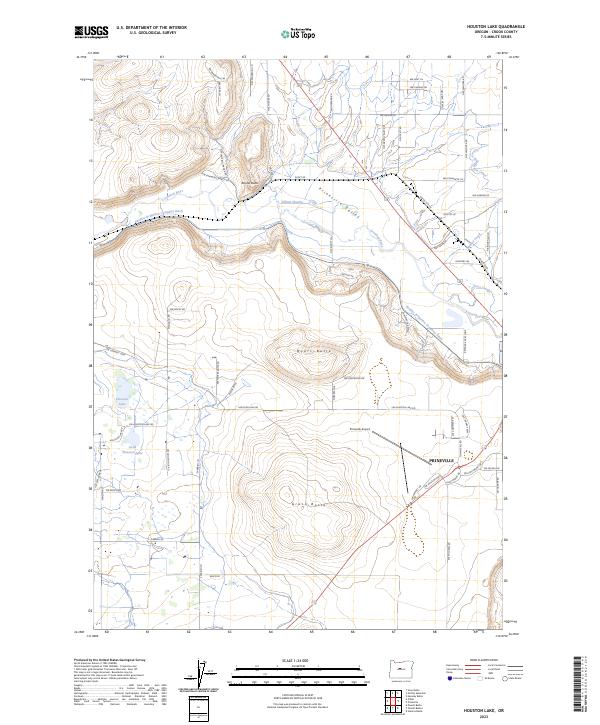 Houston Lake topographic map thumbnail