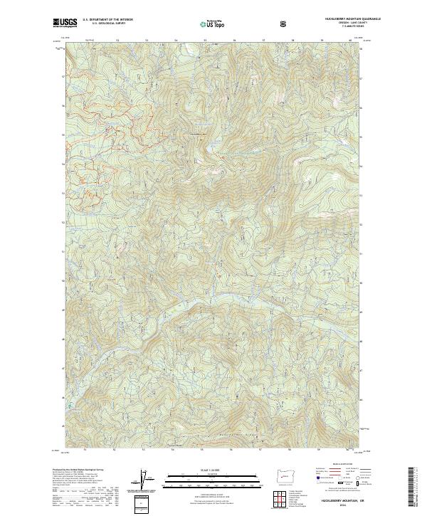 Huckleberry Mountain topographic map thumbnail