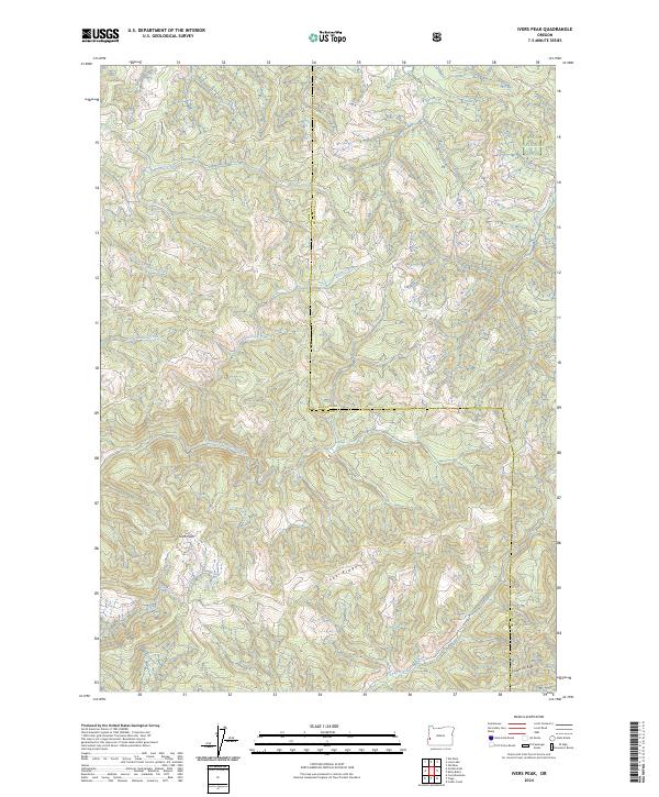 Ivers Peak topographic map thumbnail