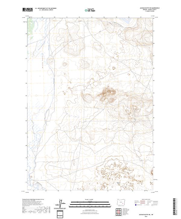 Jackass Butte NE topographic map thumbnail