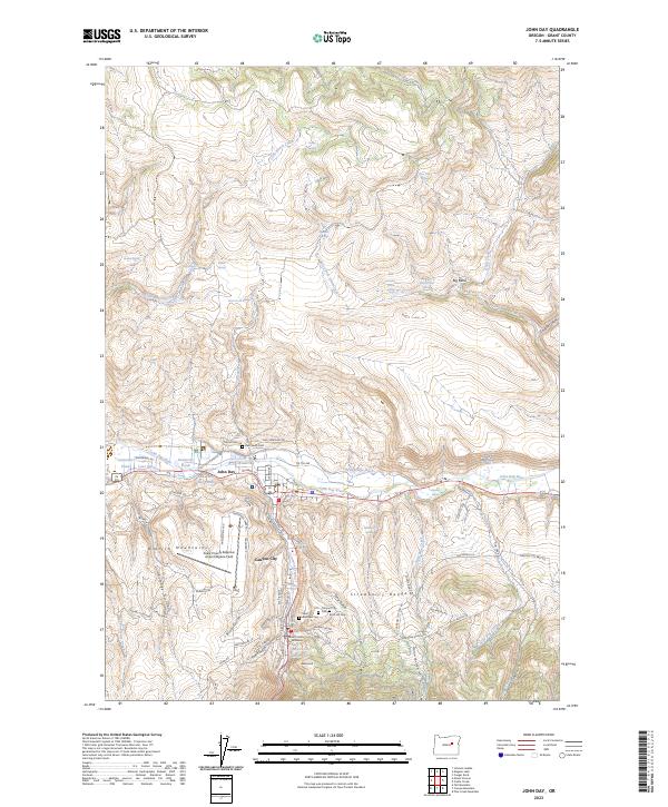 John Day topographic map thumbnail