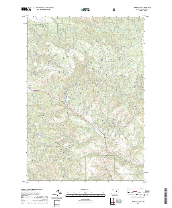Johnson Saddle topographic map thumbnail