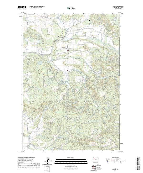 Jordan topographic map thumbnail
