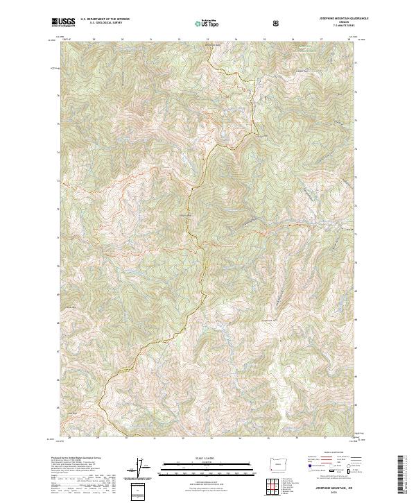 Josephine Mountain topographic map thumbnail