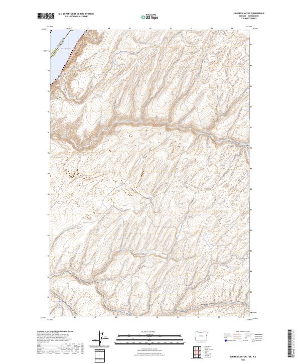 Juniper Canyon topographic map thumbnail
