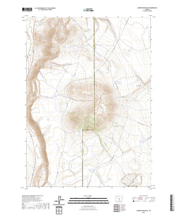 Juniper Mountain topographic map thumbnail
