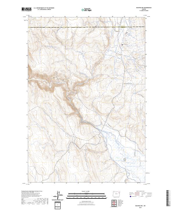Keating NW topographic map thumbnail