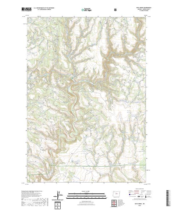Keys Creek topographic map thumbnail