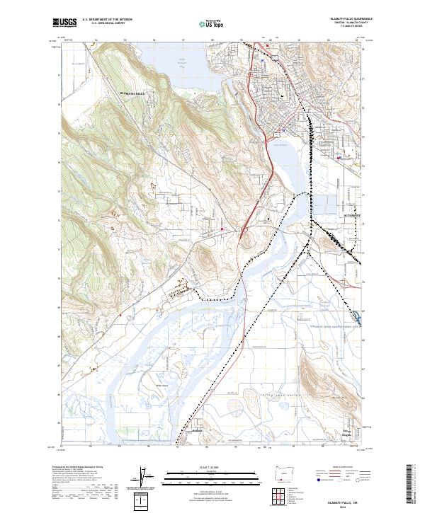 Klamath Falls topographic map thumbnail