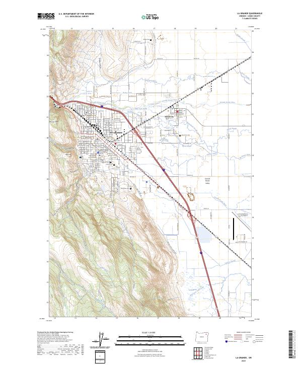 La Grande topographic map thumbnail