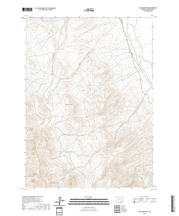 Ladycomb Peak 2024 topographic map thumbnail