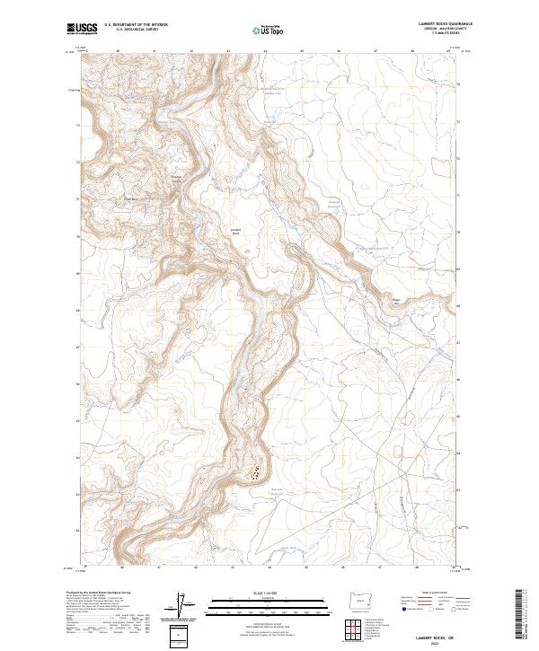 Lambert Rocks 2023 topographic map thumbnail