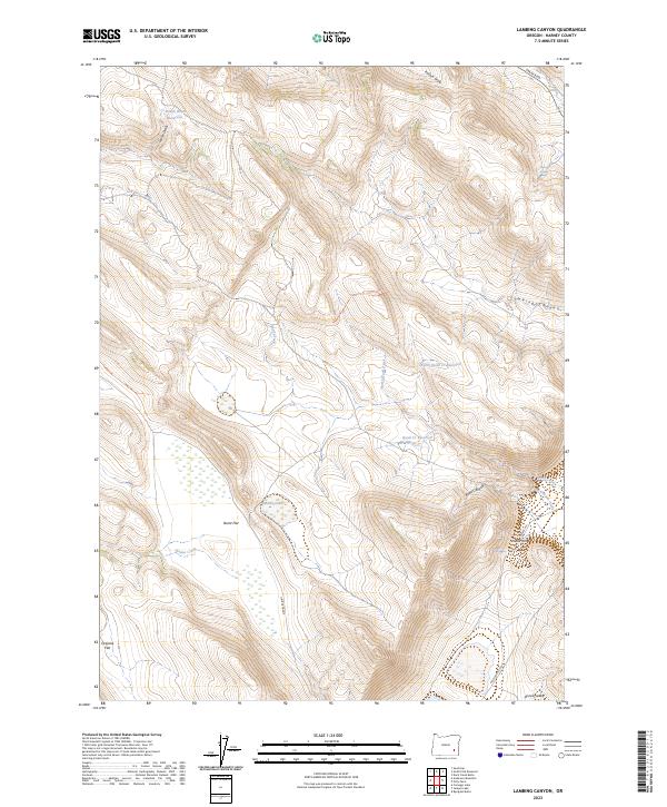 Lambing Canyon 2023 topographic map thumbnail