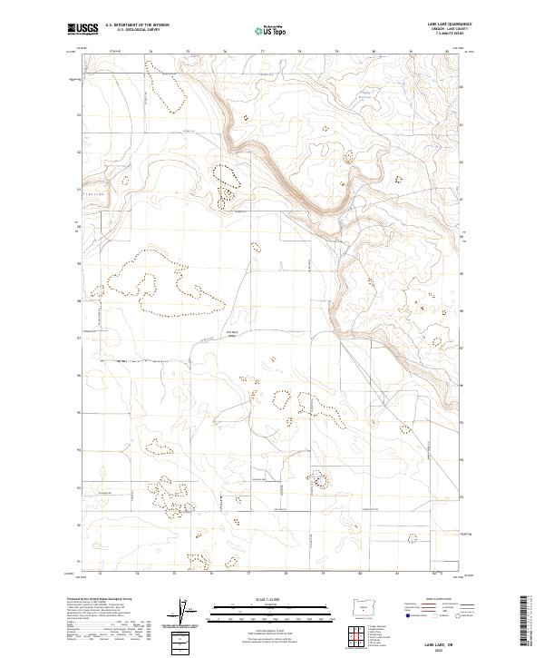 Lane Lake 2023 topographic map thumbnail